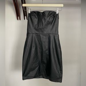 BCBGeneration Black Faux Leather Mini Dress in mint condition. Size 2.
